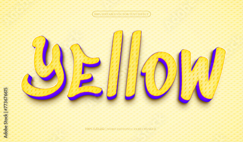 Yellow editable premium 3d vector effect