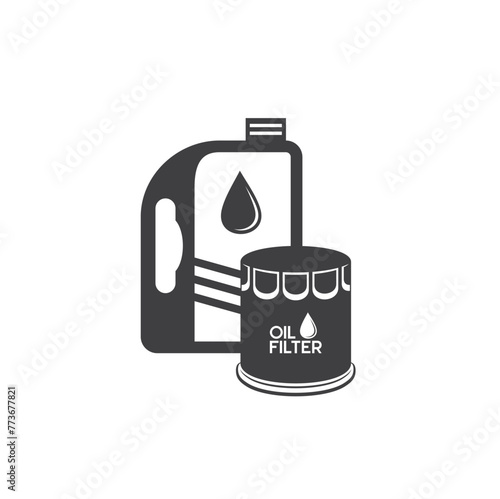 illustration of oil filter, cars spare part, vector art.