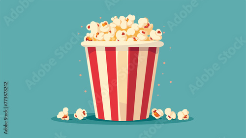 Gourmet snack bucket with pop corn icon isolated fl