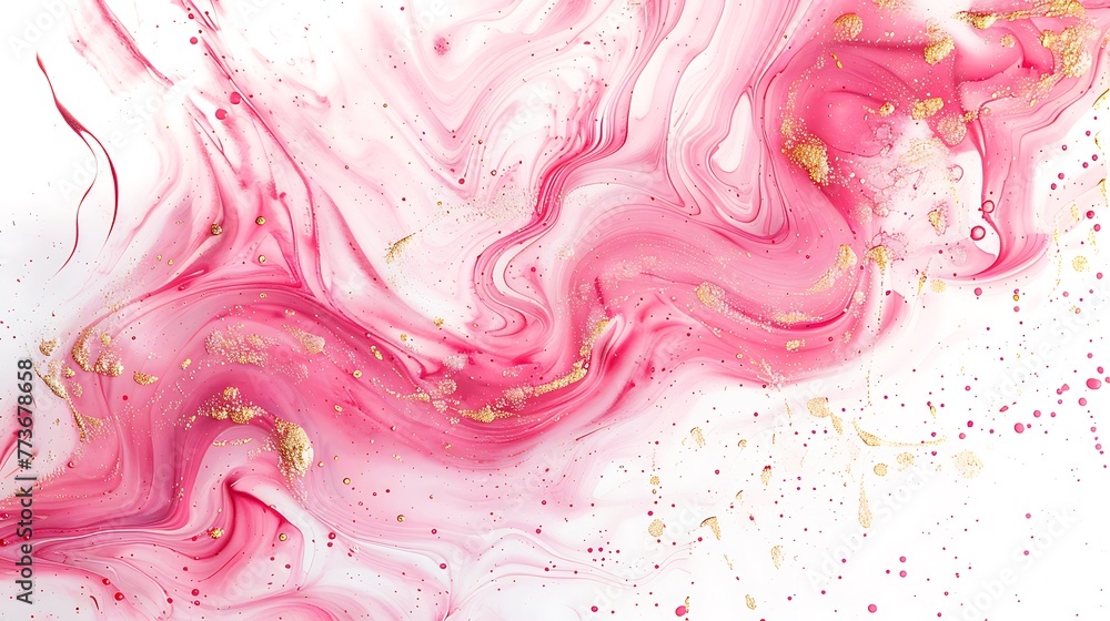 solid white background with raspberry swirls