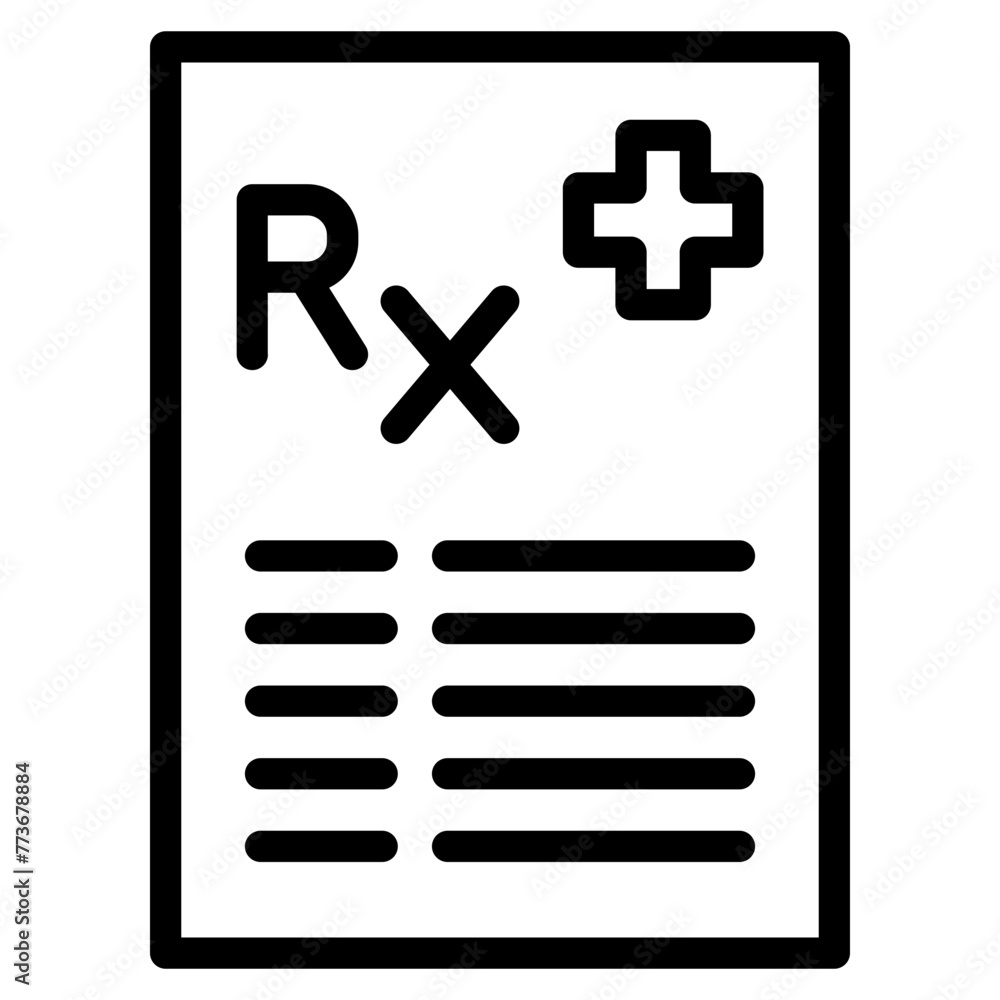 Obraz premium Prescription document icon. Medical recipe vector sign.