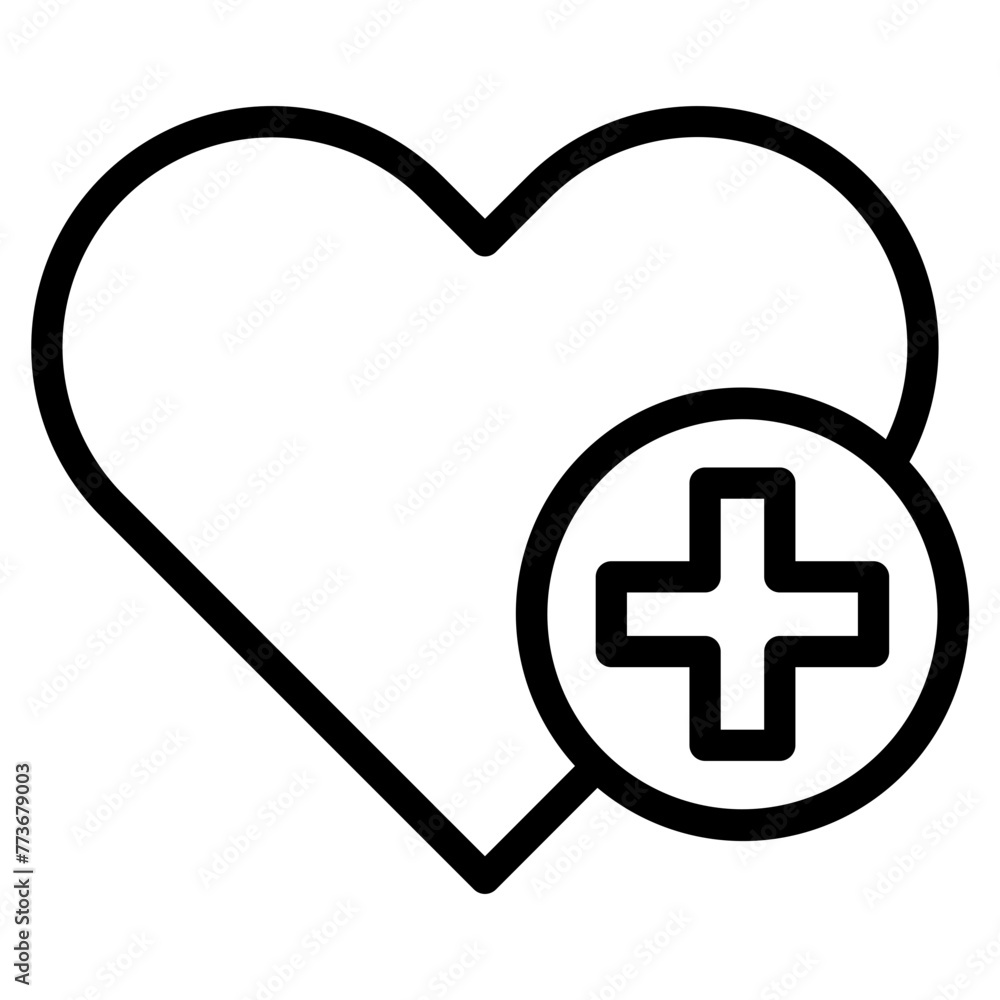 simple heart love icon with life health care cross vector giving charity support symbol illustration simple heart love icon with life health care cross vector giving charity support symbol illustration
