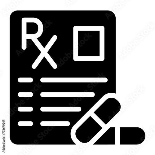 Prescription document icon. Medical recipe vector sign.