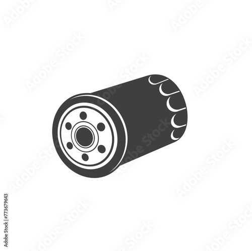 illustration of oil filter, cars spare part, vector art.