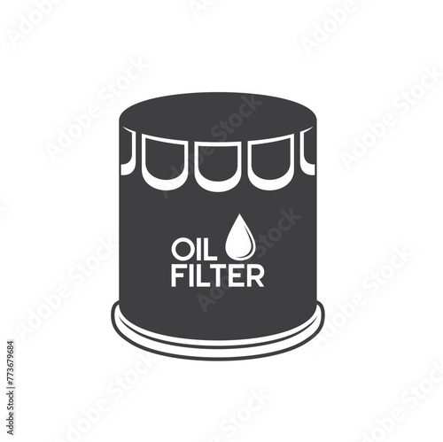 illustration of oil filter, cars spare part, vector art.