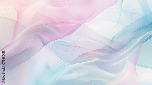 abstract background with waves in light purple green and blue gradient with fabric-like material