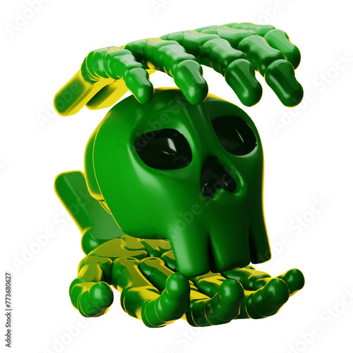 3d Skull and creepy illustration
 (ID: 773680627)