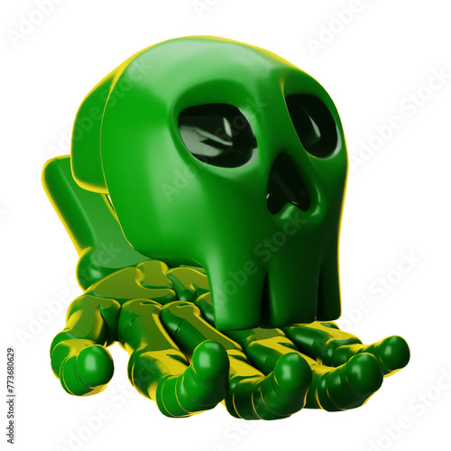 3d Skull and creepy illustration
 (ID: 773680629)