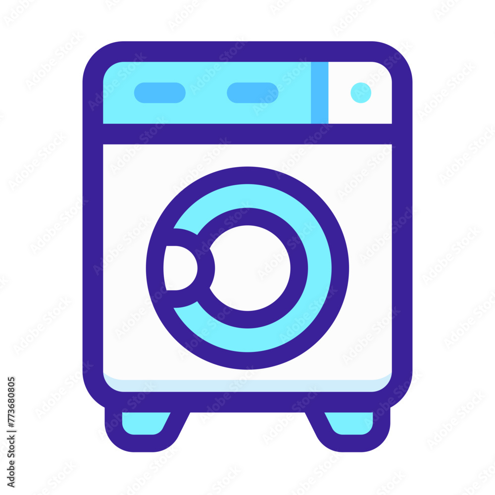 Wash Machine Color Outline Icon Wash Machine Color Outline Icon