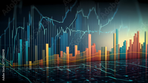 Data analysis chart of financial capital and technology 