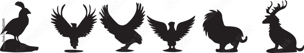 Obraz premium Black and white sketch of animals 