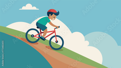 A child riding a bike down a steep hill with no helmet or protective gear representing the lack of guidelines and limits in a permissive photo