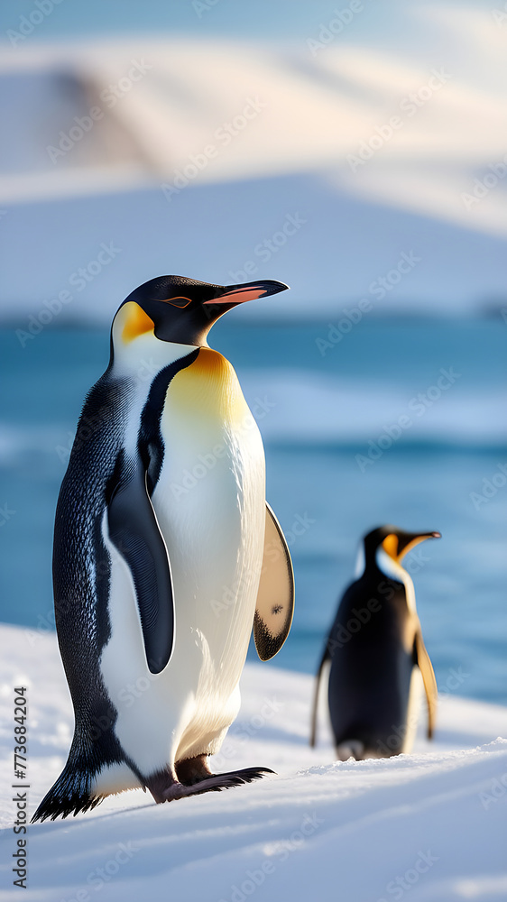 Fototapeta premium Adelie penguin colony of Cape Adare.