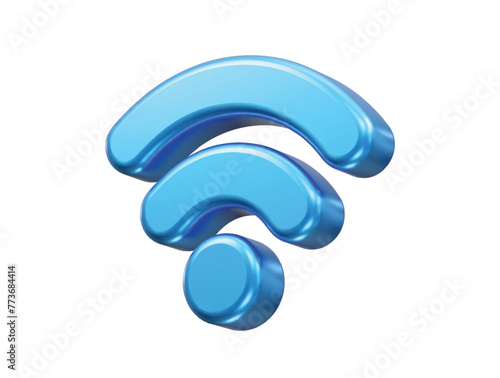 Wifi icon 3d rendering illustration