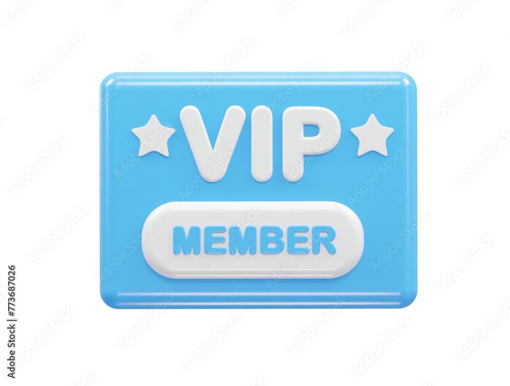 Vip icon 3d rendering element vip member icon illustration