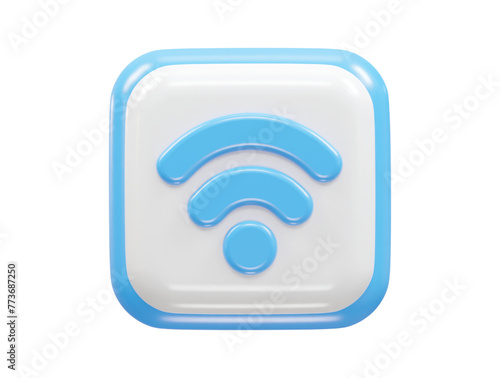 Wifi icon 3d rendering illustration