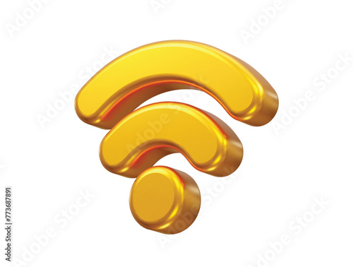 Wifi icon 3d rendering illustration