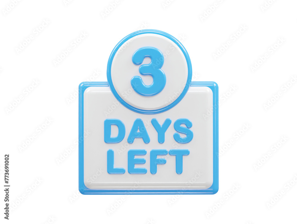 3 days left text illustration 3d rendering 3 days left text illustration 3d rendering