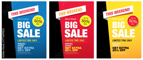 set of the sale banners layout design vector illustration