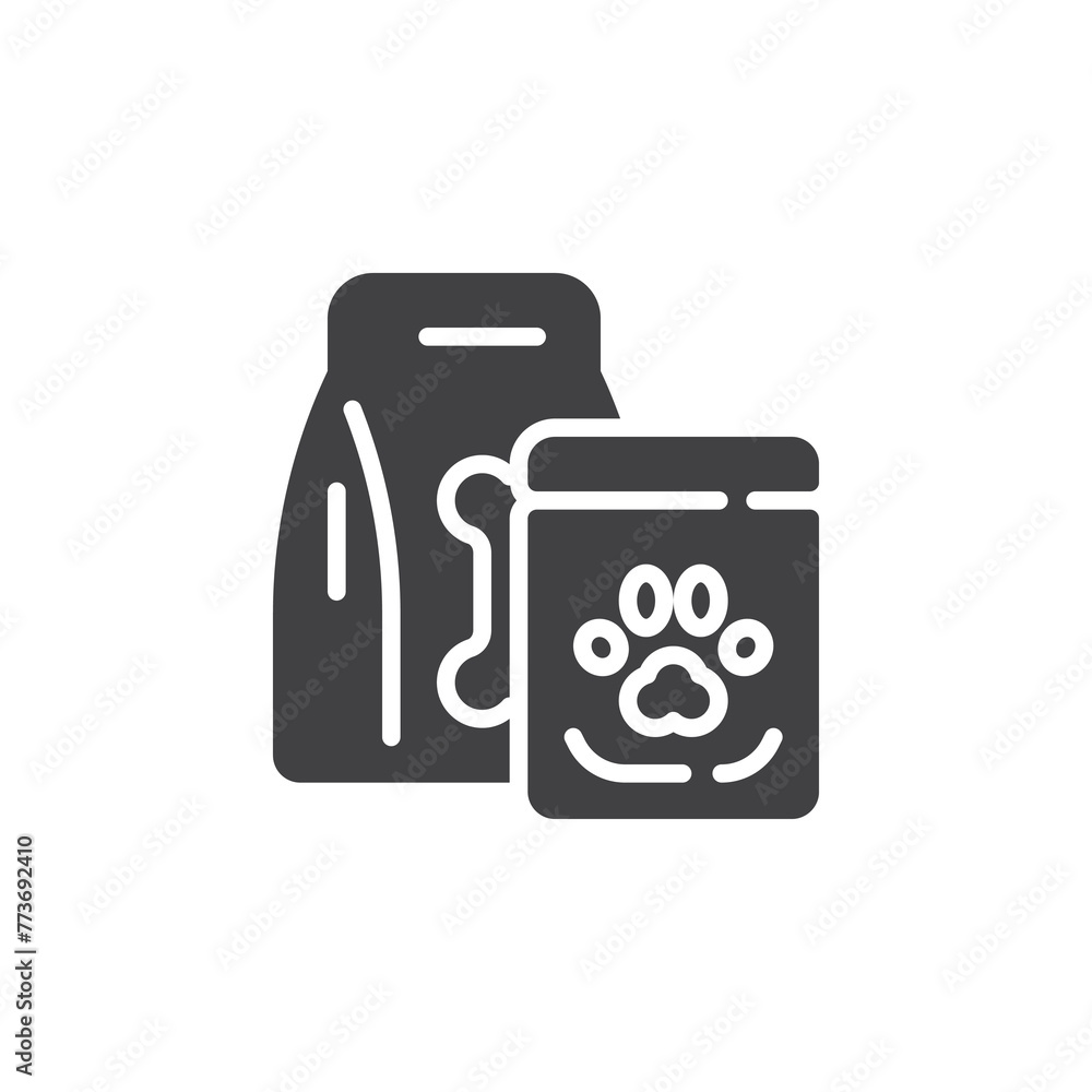 Dry kibble and wet food vector icon Dry kibble and wet food vector icon