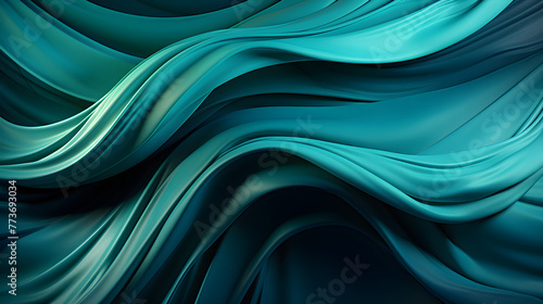 Black dark light jade petrol teal cyan sea blue green abstract wave wavy line background. Ombre gradient. Blue atoll color. Noise grain rough grungy. Matte shimmer metallic electric. Template design photo
