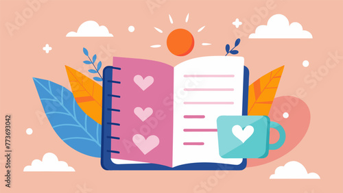 A journal filled with positive affirmations and selfreflection prompts representing the power of selfcare and reflection in coping with
