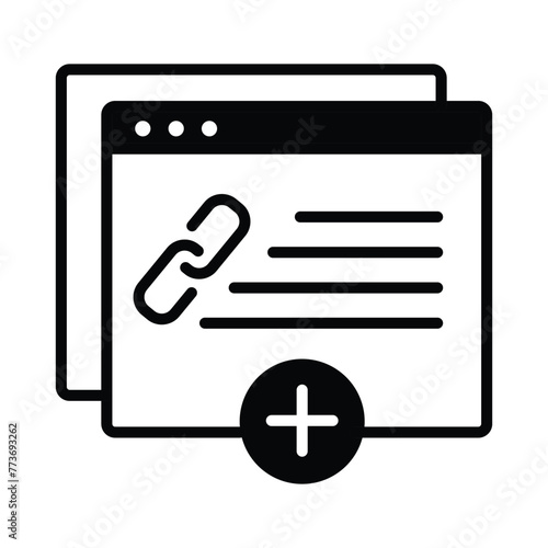 Backlink Building Icon. backlink building,link building,inbound links,seo backlinks,strategic linking.
