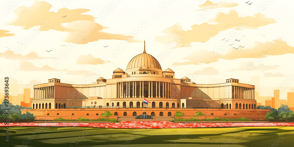 country capital building in state Government Renovation on beautiful background