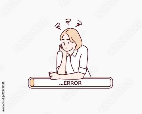 Error page loading. Hand drawn style vector design illustrations.