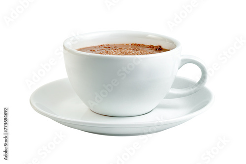 hot chocolate with coffee cup  isolated photo