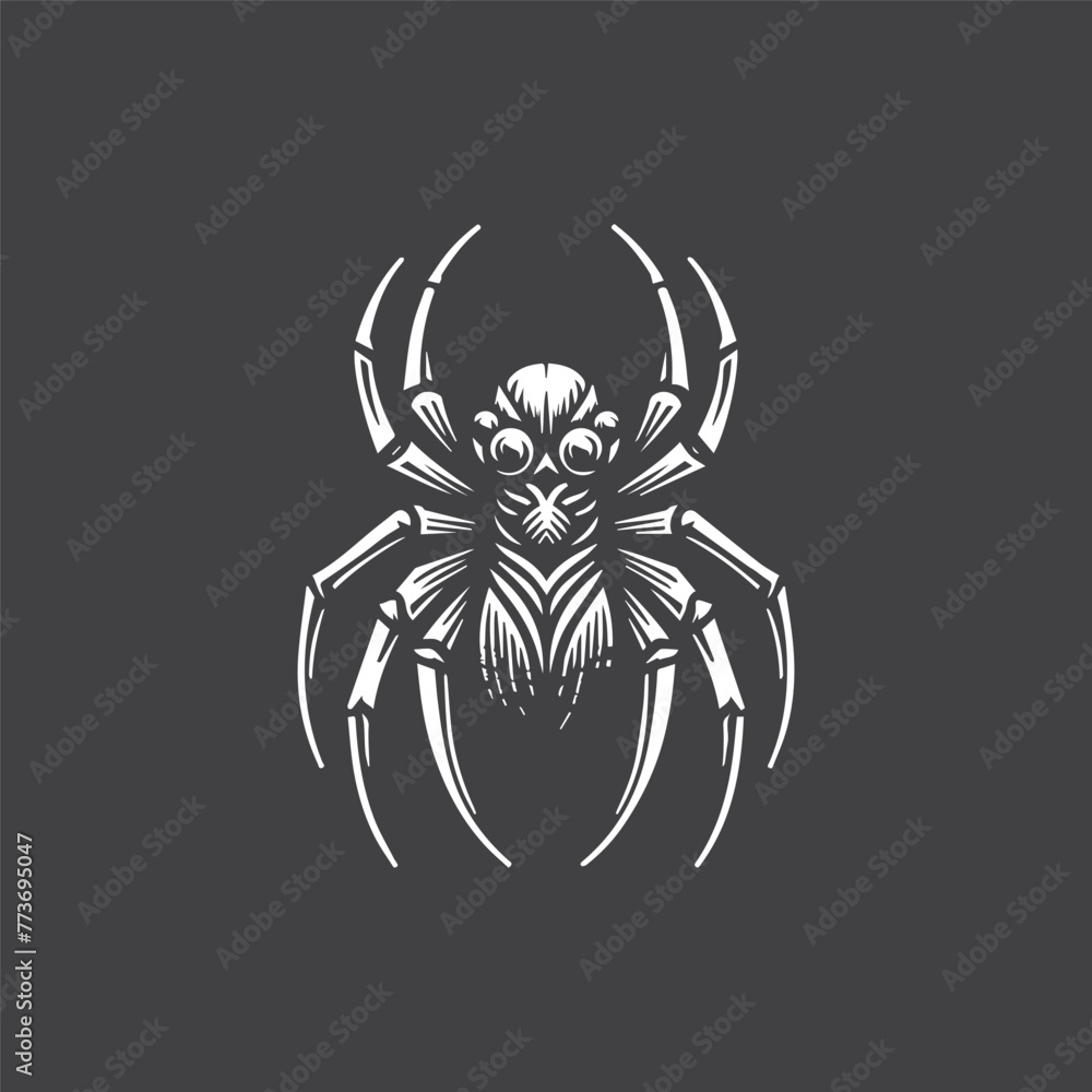 Spider Logo Monochrome in Black and White Spider Logo Monochrome in Black and White