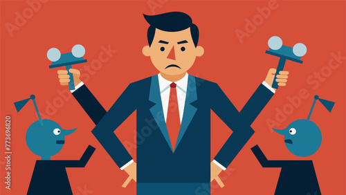 A politician is caught in a scandal and tries to justify their actions by blaming it on external factors such as pressure from their
