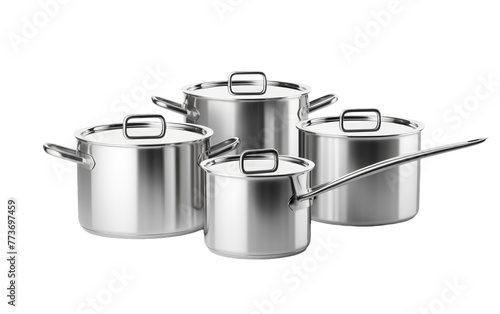 Kitchen Pots and Pans Set Isolated on Transparent Background