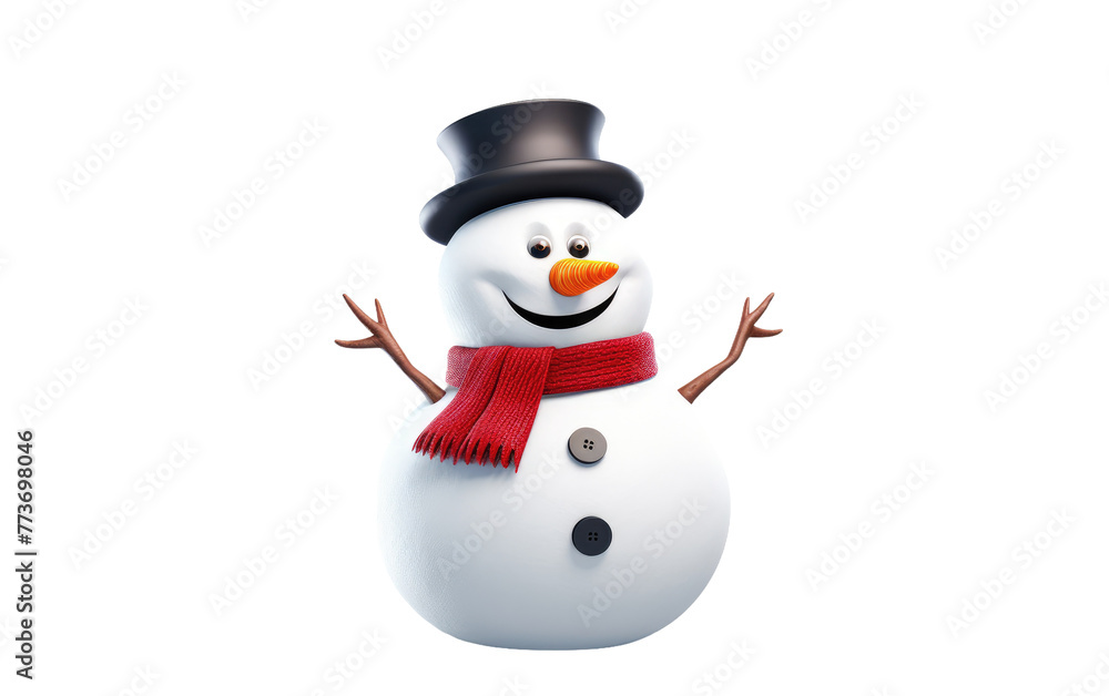Adorable Snowman Artwork Isolated on Transparent Background Adorable Snowman Artwork Isolated on Transparent Background