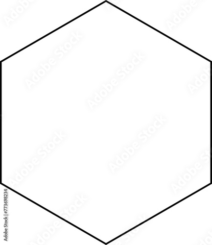 hexagon simple shape line vector