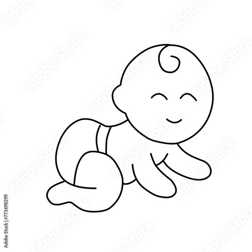 Sleeping baby line logo