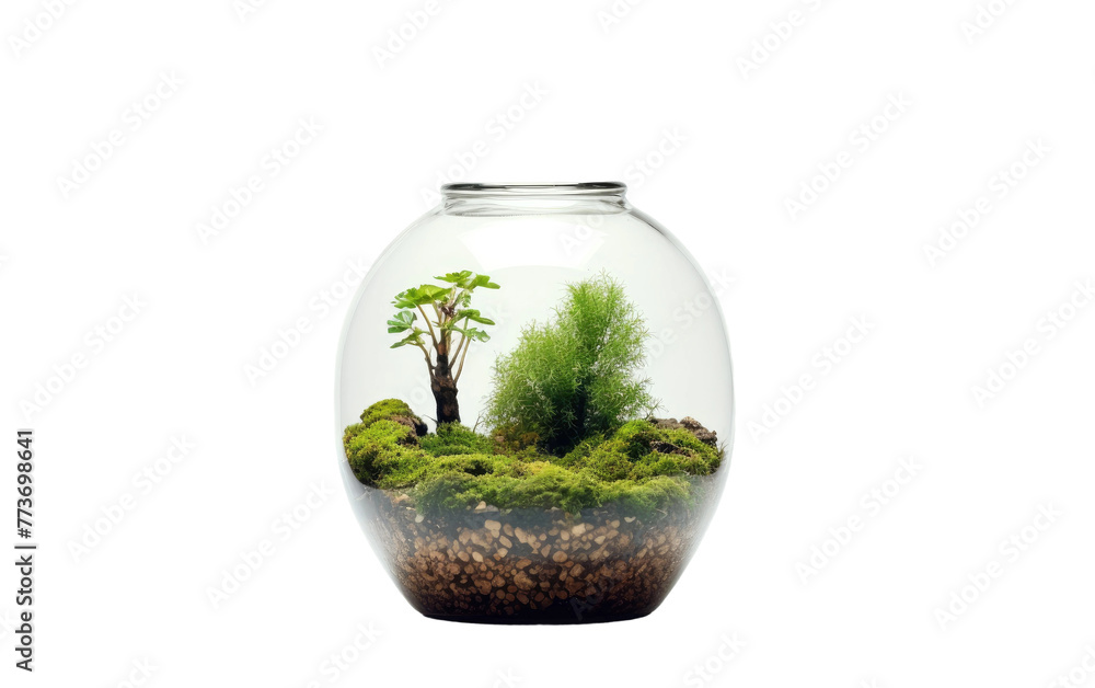 Miniature Terrarium Garden Isolated on Transparent Background Miniature Terrarium Garden Isolated on Transparent Background