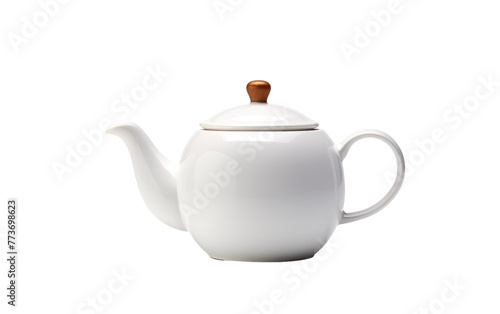Classic Ceramic Teapot Isolated on Transparent Background