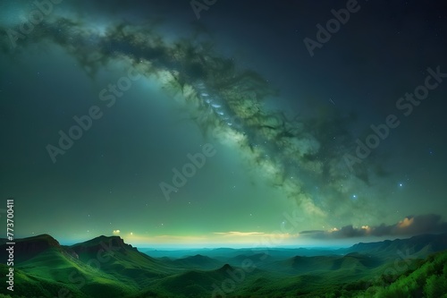 Default Beautiful Full HD Image of Stars in the Forest and Mountain       
