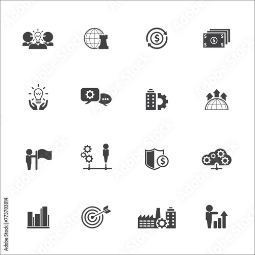 Universal business management and human resources icon set. Universal icons for web and mobile. Vector.	