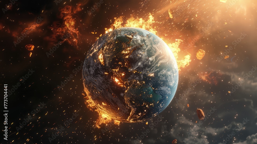 earth with forest fire,environment conceptgeive ai earth with forest fire,environment conceptgeive ai