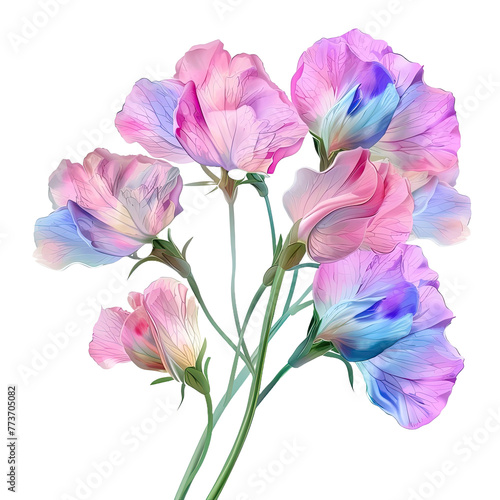 Wallpaper Mural Sweet Pea Flowers Isolated On Transparent Background Torontodigital.ca