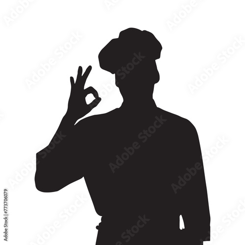 chef silhouette vector isolated black on white background