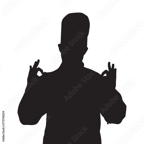 chef silhouette vector isolated black on white background