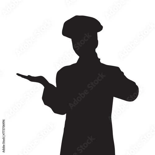 chef silhouette vector isolated black on white background