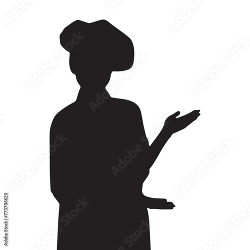 chef silhouette vector isolated black on white background