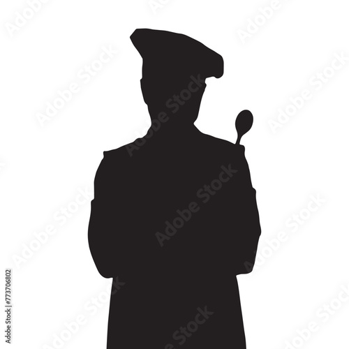 chef silhouette vector isolated black on white background