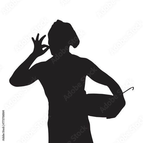 chef silhouette vector isolated black on white background