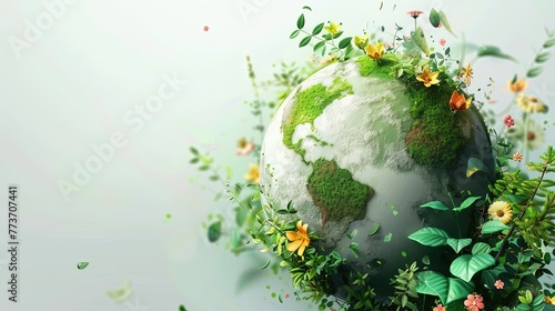 Earth day concept. Illustration of the green planet earth  Ecology concept  Invest in our planet  eco friendly design  Ecology and world water day   Saving water and world Environment day  environment