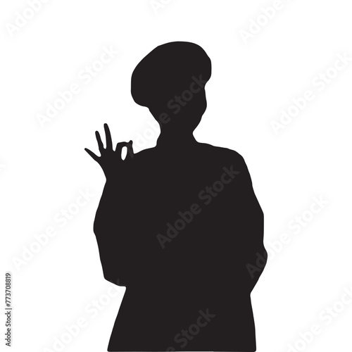 chef silhouette vector isolated black on white background